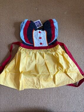 SNOW WHITE DRESS.  Girls Yellow & Red Ruffle Dress with Apple Detail